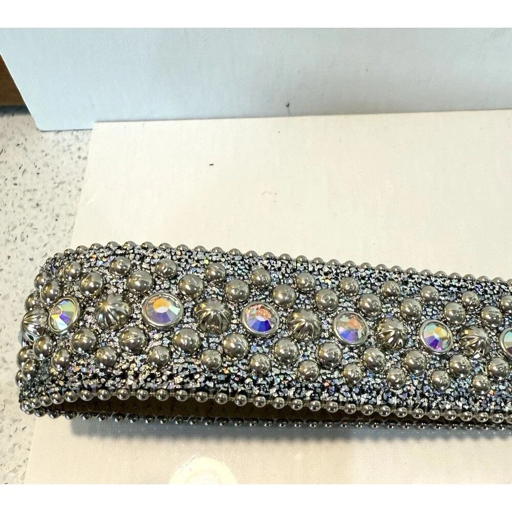 BB Simon Swarovski Crystal Rhinestone Belt Sz 30 Iridescent Heavily Embellished